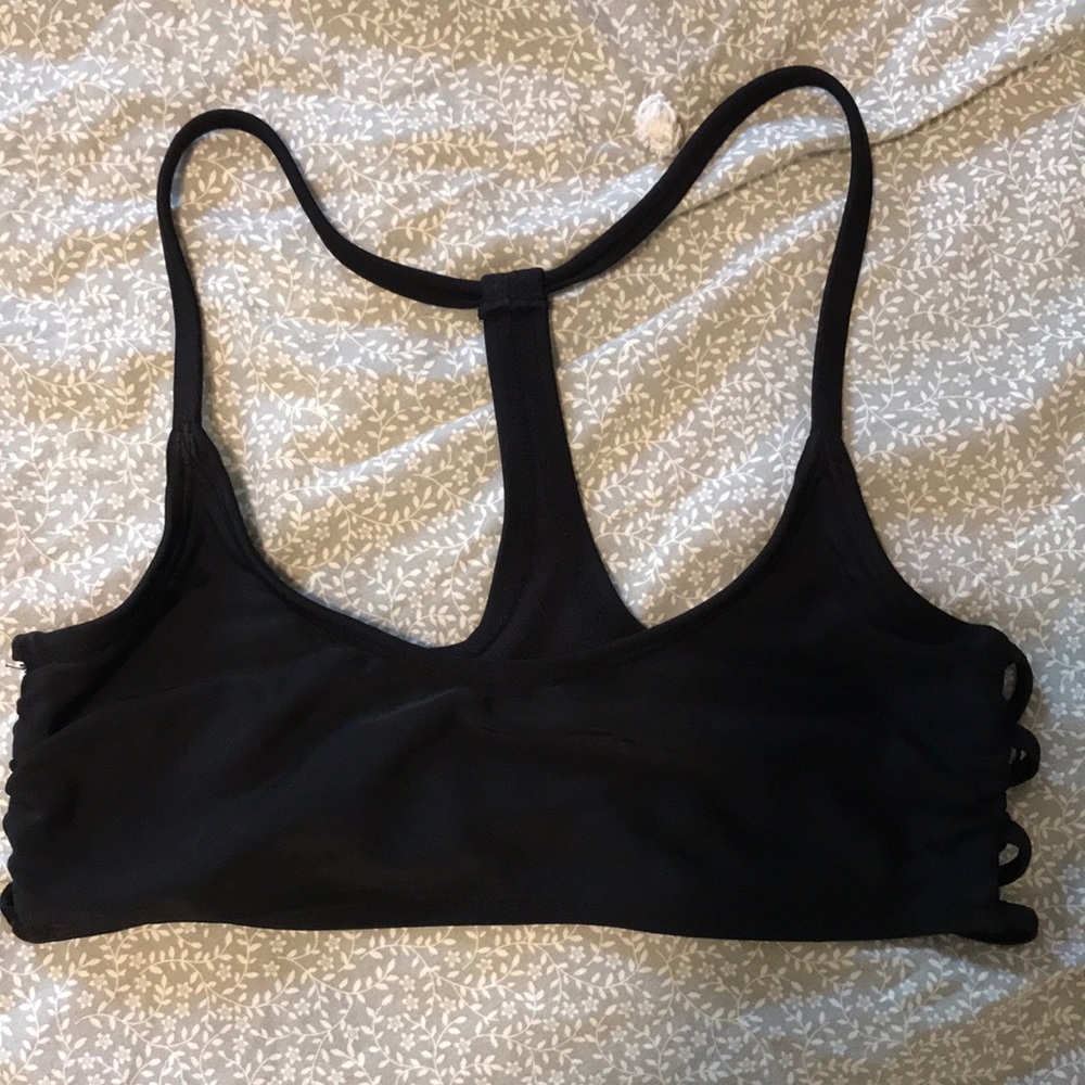 Black racerback swimsuit top